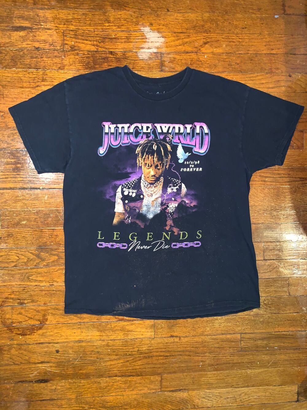 Juice WRLD Legends Never Die T Shirt XL Black Memorial Tee